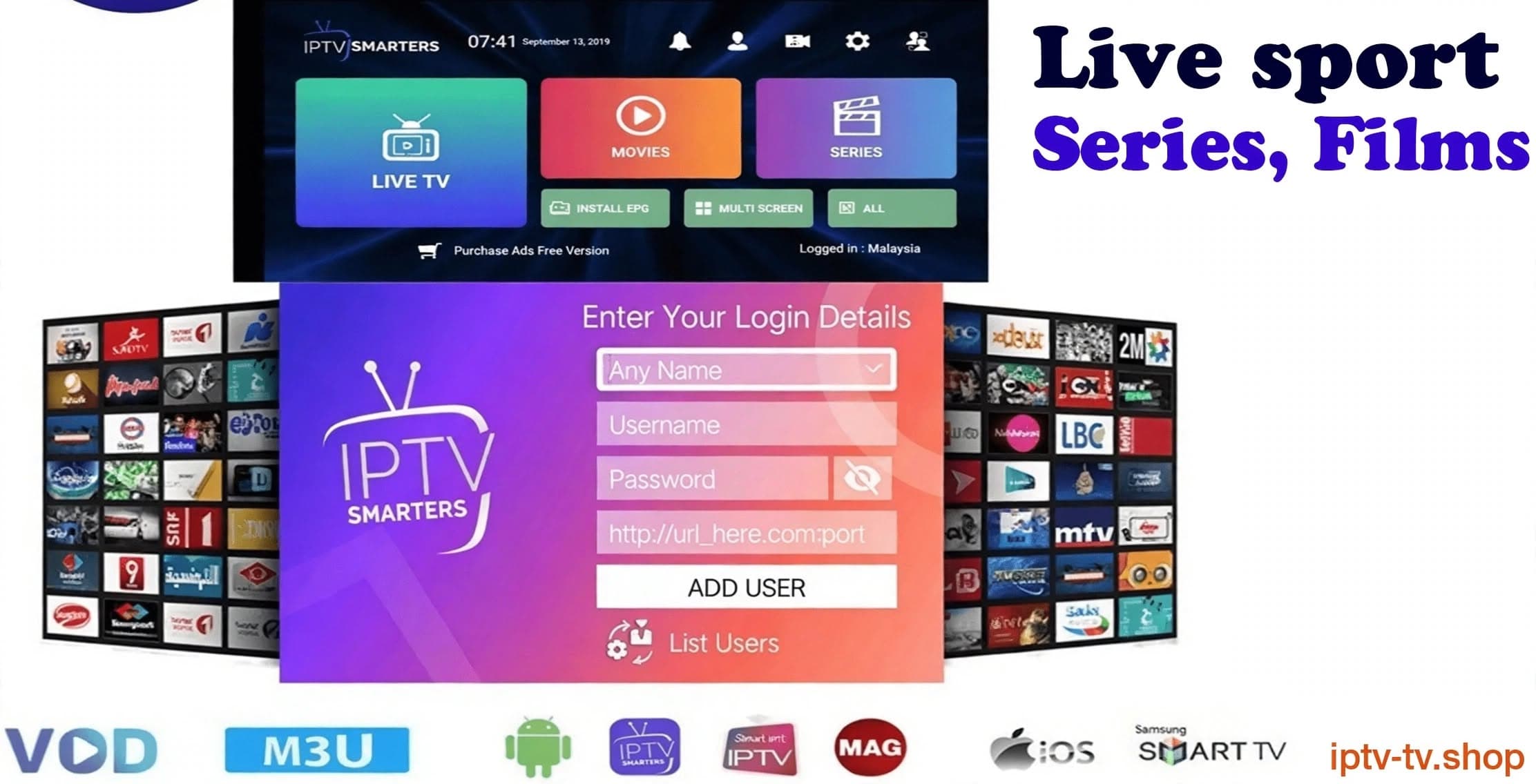 IPTV TV in IPTV Smarters Pro nach dem Xtream-Codes-Login mit Senderliste und EPG